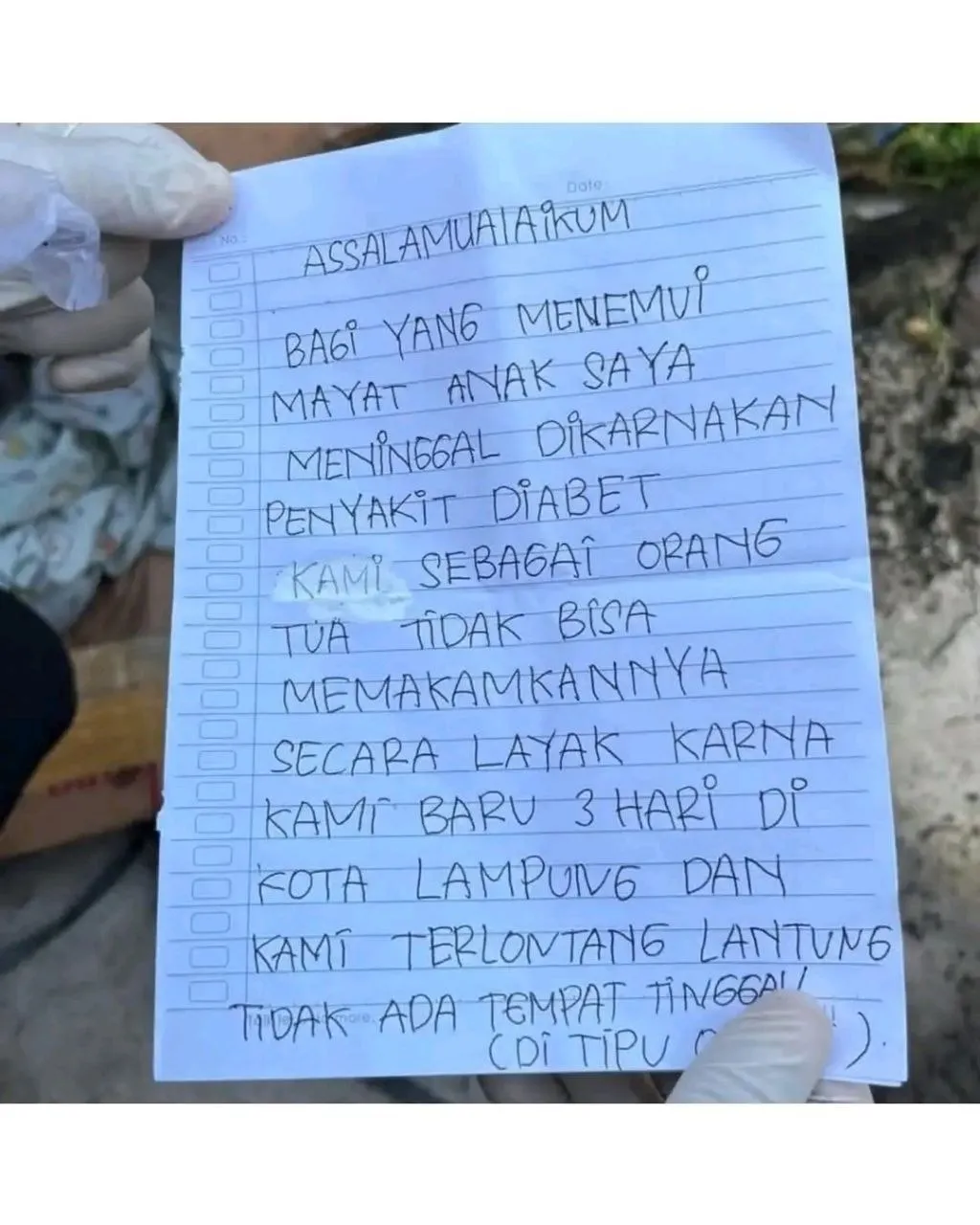 Mayat dengan Kondisi Kurus Ditemukan Tergeletak di Pinggir Jalan