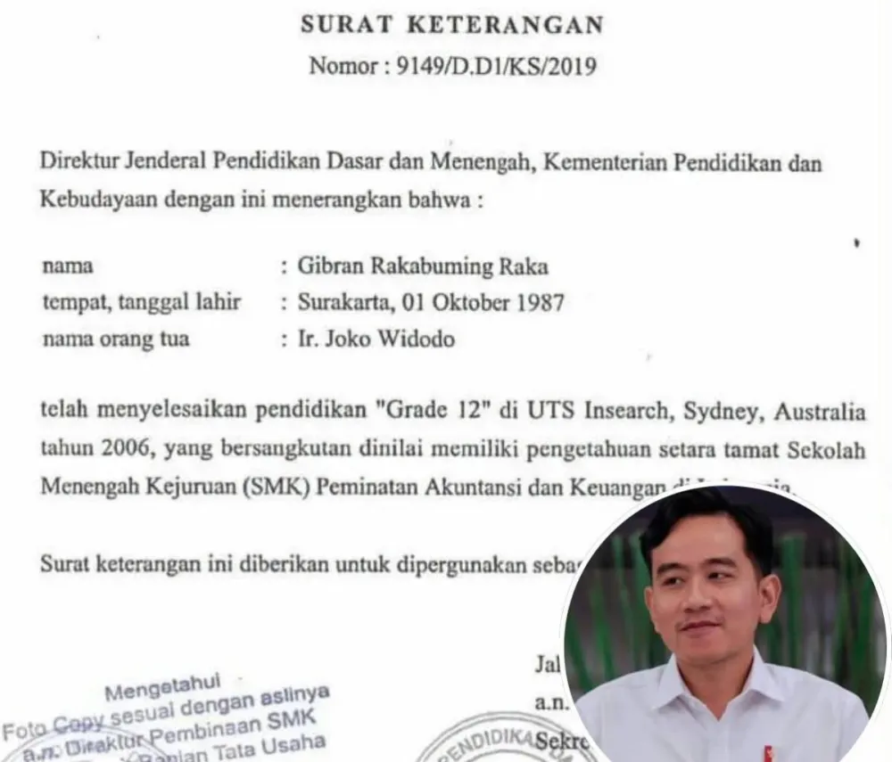 Kursus 6 Bulan Gibran, Disetarakan SMK 3 Tahun, Mercy Smart Ajukan Gugatan ke PTUN