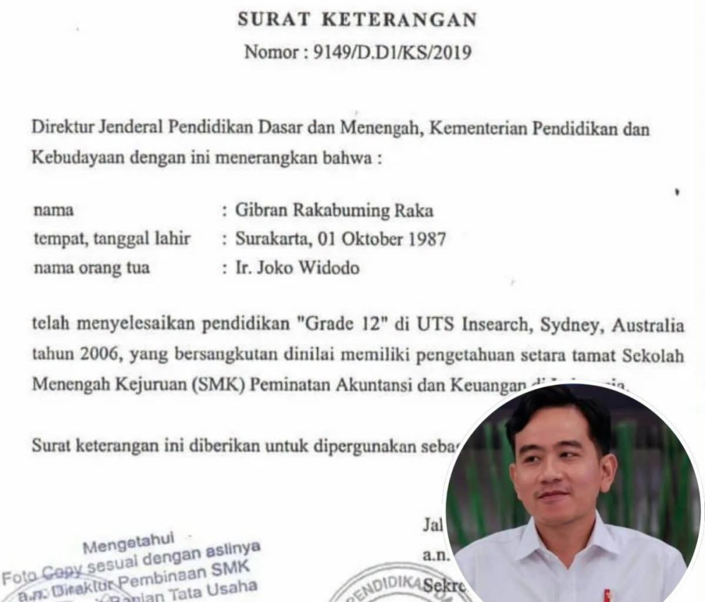 Kursus 6 Bulan Gibran, Disetarakan SMK 3 Tahun, Mercy Smart Ajukan Gugatan ke PTUN